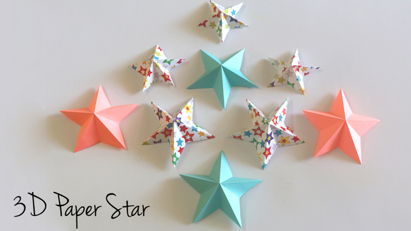 3D Paper Star – Easy Paper Crafts - Little Crafties