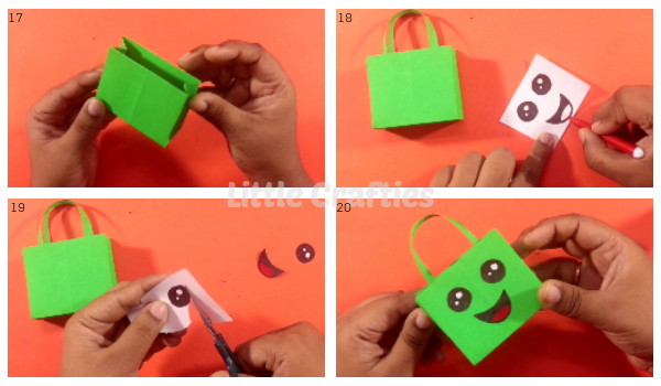 Origami paper Gift Bag Steps 17 20