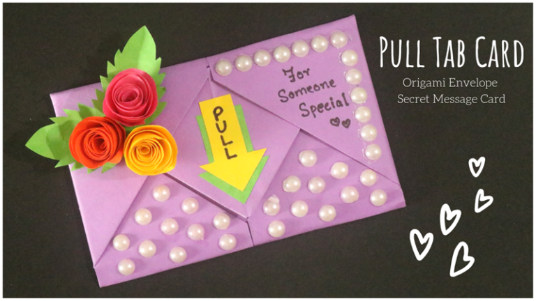 Pull Tab Origami Greeting Card - Little Crafties